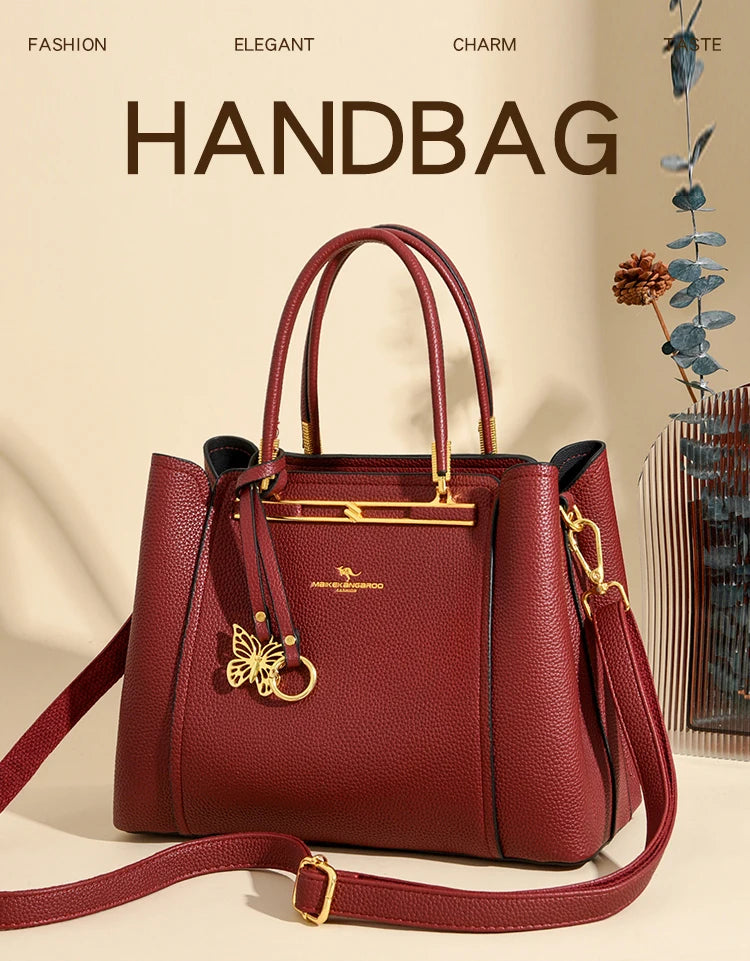 LUXE BUTTERFLY STRUCTURED TOTE – PREMIUM TOP‑HANDLE HANDBAG