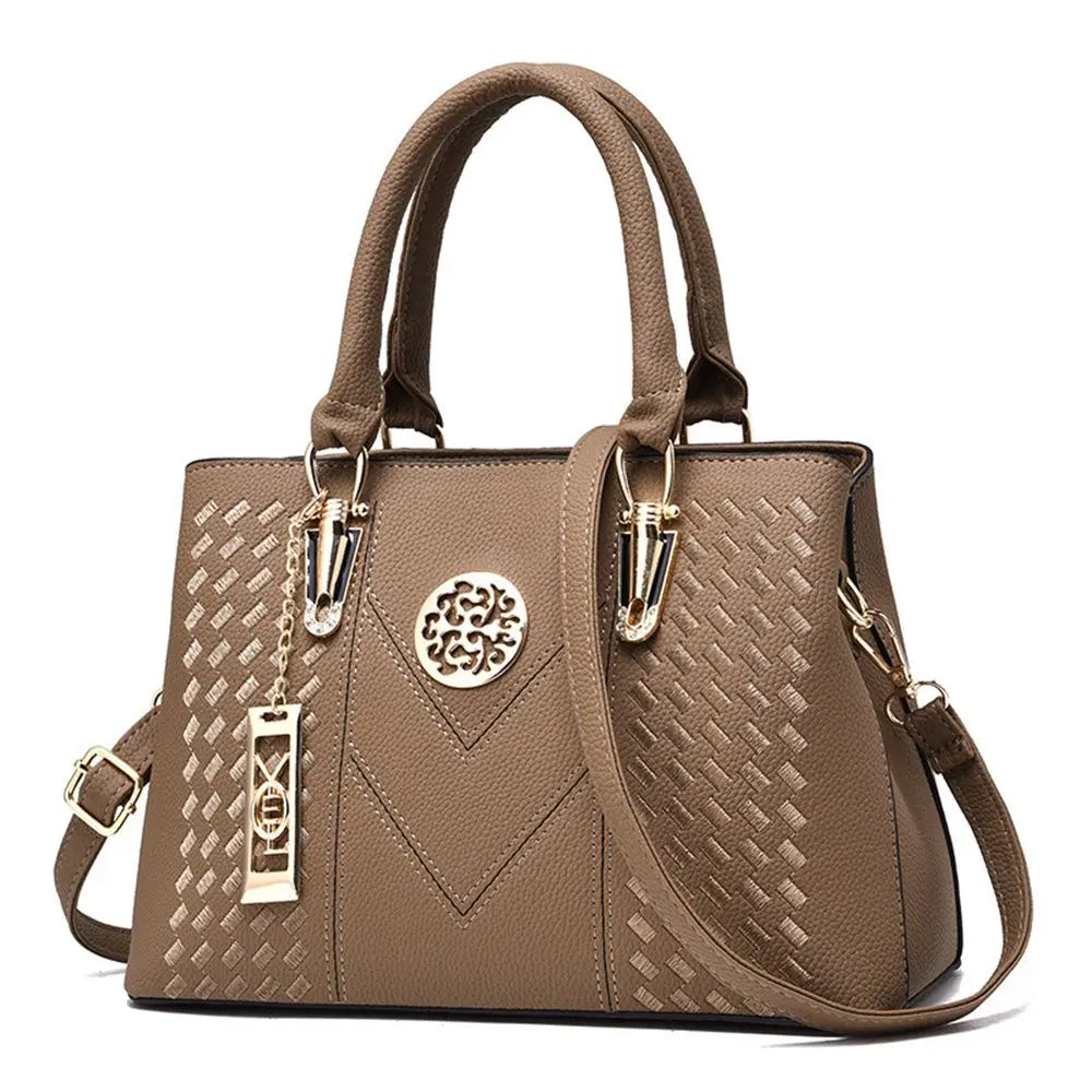 STRUCTURED TEXTURED TOP-HANDLE HANDBAG