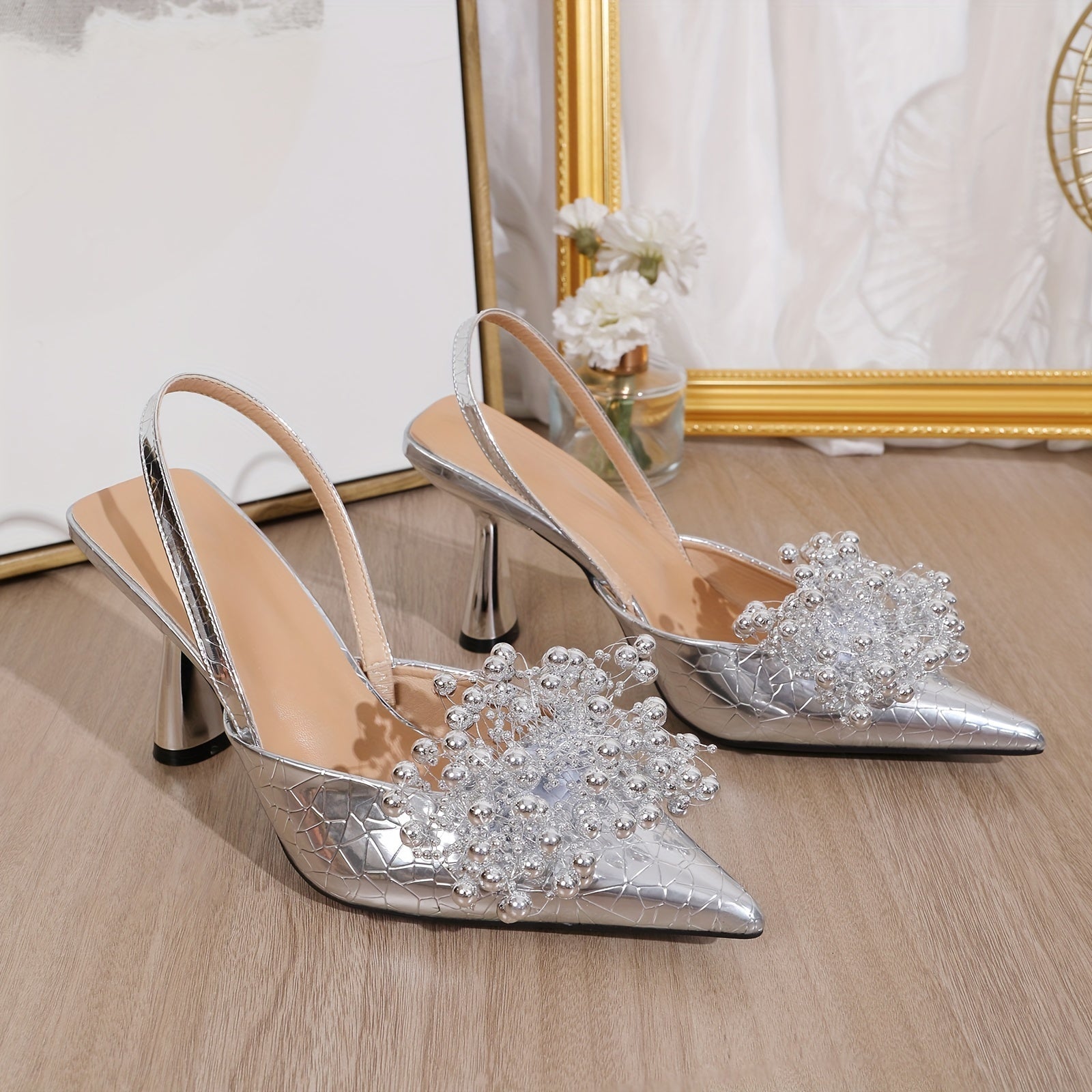 Women's Pointed Toe Slingback Heels - Elegant Party Sandals