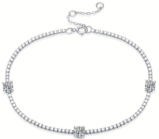 Moissanite Tennis Bracelet - 925 Sterling Silver for Women