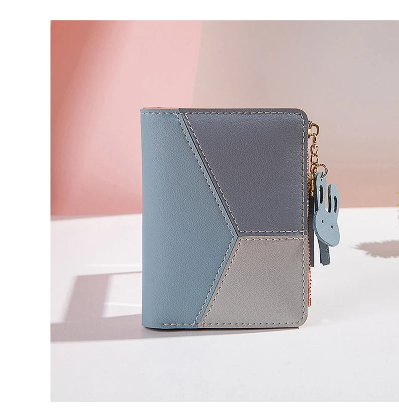 COLORBLOCK ZIP WALLET – TASSEL & BUNNY CHARM