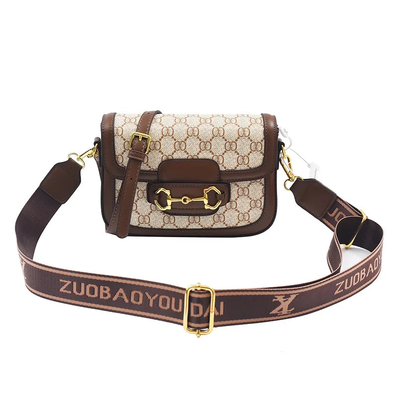 Women's Geometric Print Saddle Bag - Designer Crossbody Handbag