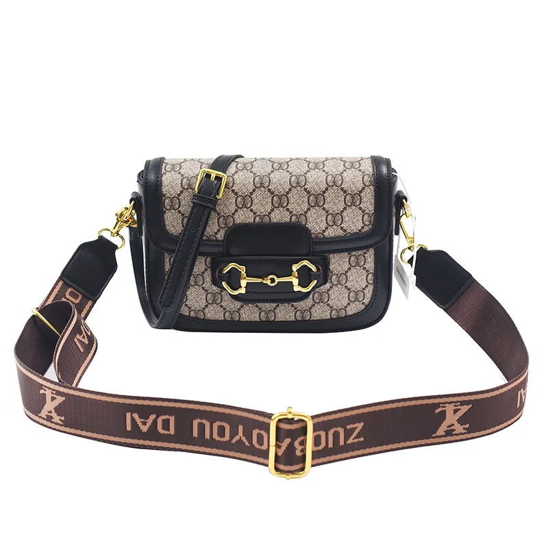 Women's Geometric Print Saddle Bag - Designer Crossbody Handbag
