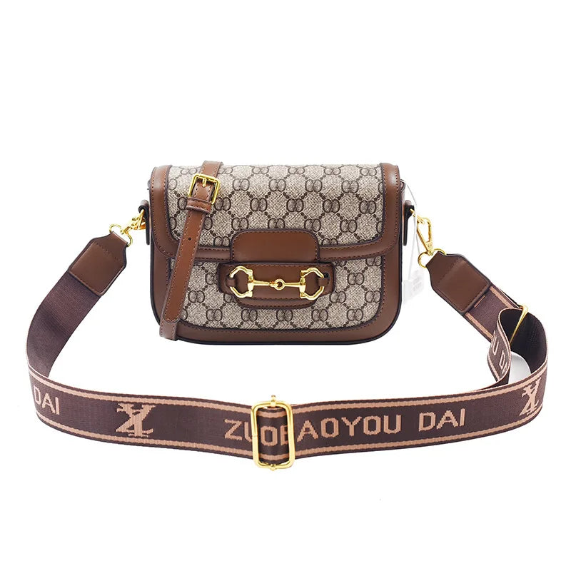 Women's Geometric Print Saddle Bag - Designer Crossbody Handbag