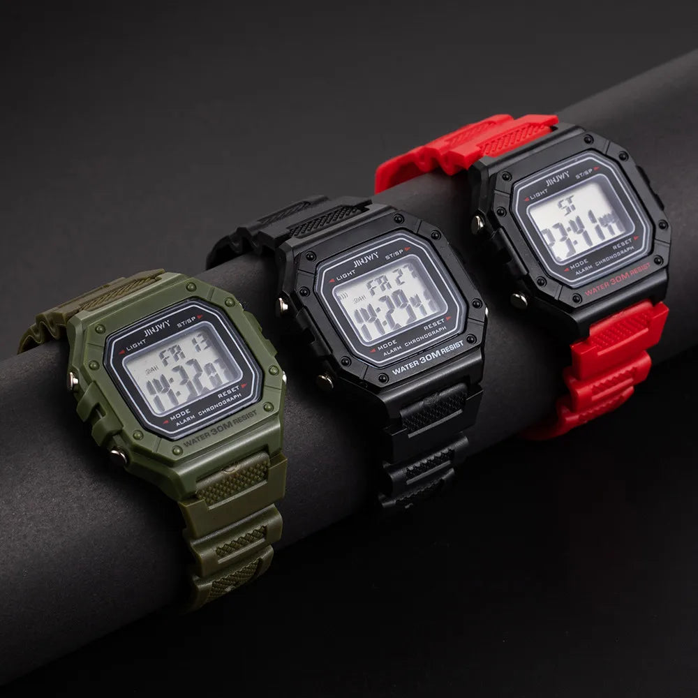 Digital Sports Watch - Waterproof LED Wristwatch for Men & Women