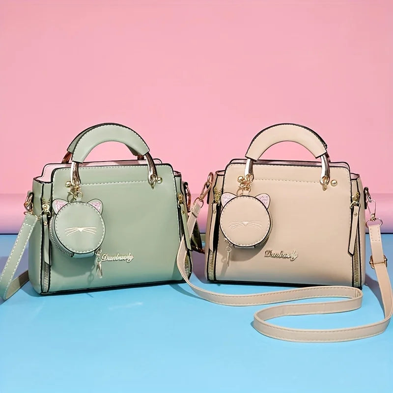 CAT-CHARM STRUCTURED HANDBAG – TOP HANDLE & SHOULDER BAG