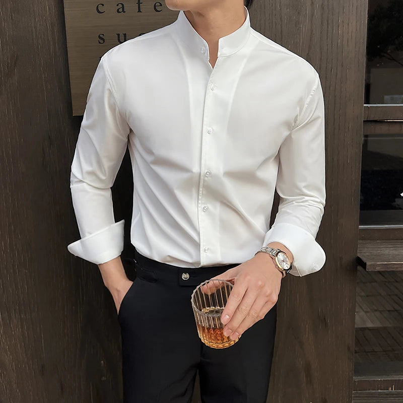 MEN'S LONG-SLEEVE DRESS SHIRT – CLASSIC BUTTON-DOWN FOR BUSINESS & CASUAL STYLE