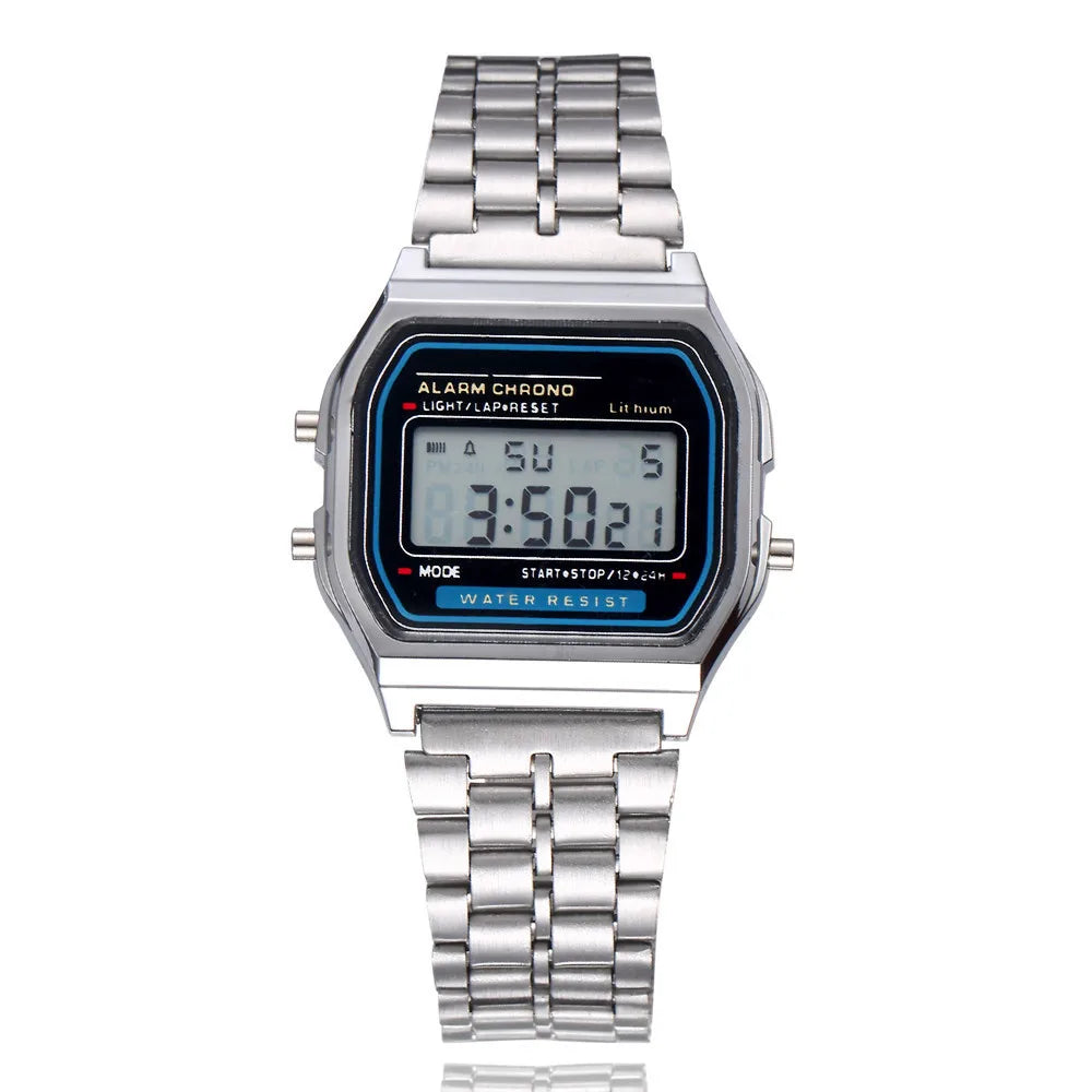 Women's Digital Watch - Stainless Steel Business Wristwatch