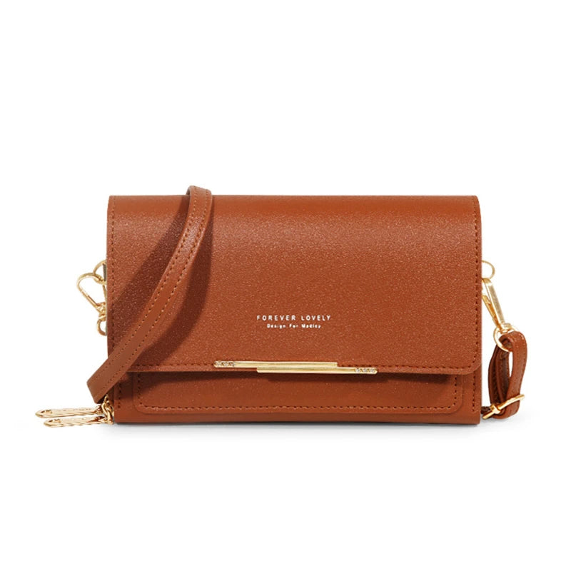LUXE MULTI-COMPARTMENT CROSSBODY – LEATHER & GOLD ACCENTS