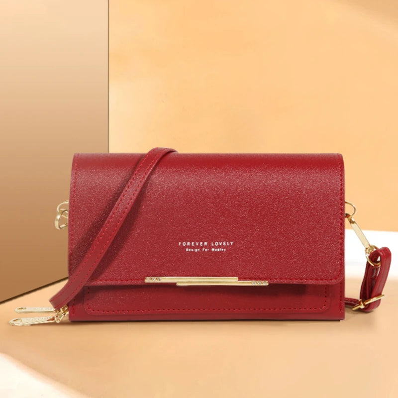 LUXE MULTI-COMPARTMENT CROSSBODY – LEATHER & GOLD ACCENTS