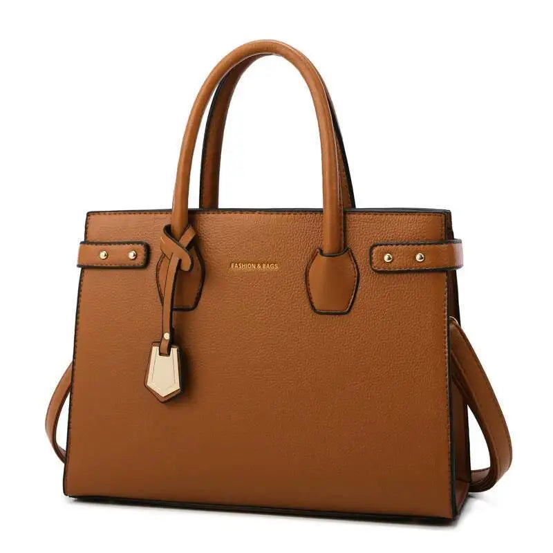 STRUCTURED LEATHER TOP-HANDLE HANDBAG