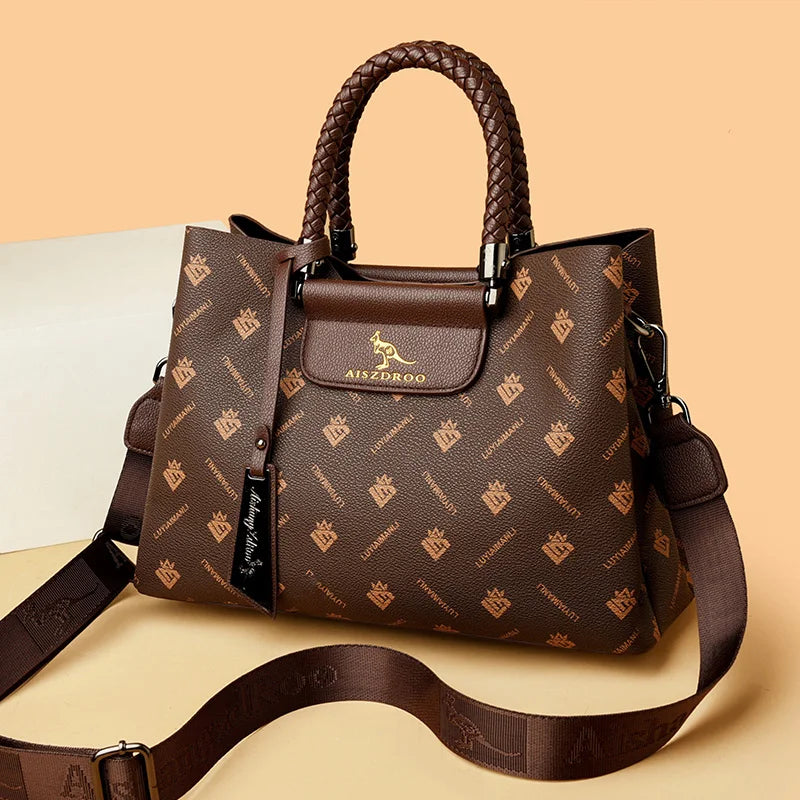 SIGNATURE MONOGRAM BRAIDED TOTE – LUXURY STRUCTURED HANDBAG
