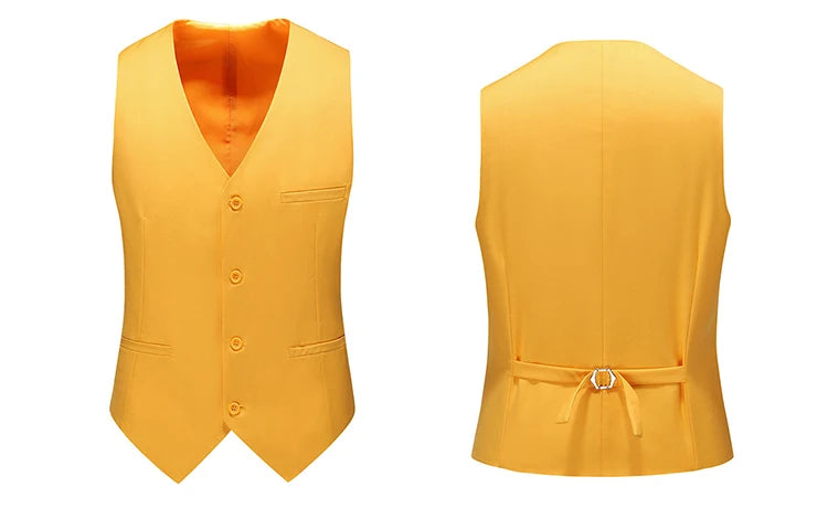 Men's Slim Fit Suit Vest – Solid Color Business Waistcoat