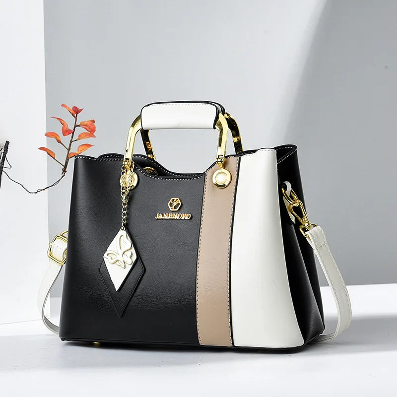 COLORBLOCK STRUCTURED TOP-HANDLE HANDBAG – SHOULDER & CROSSBODY