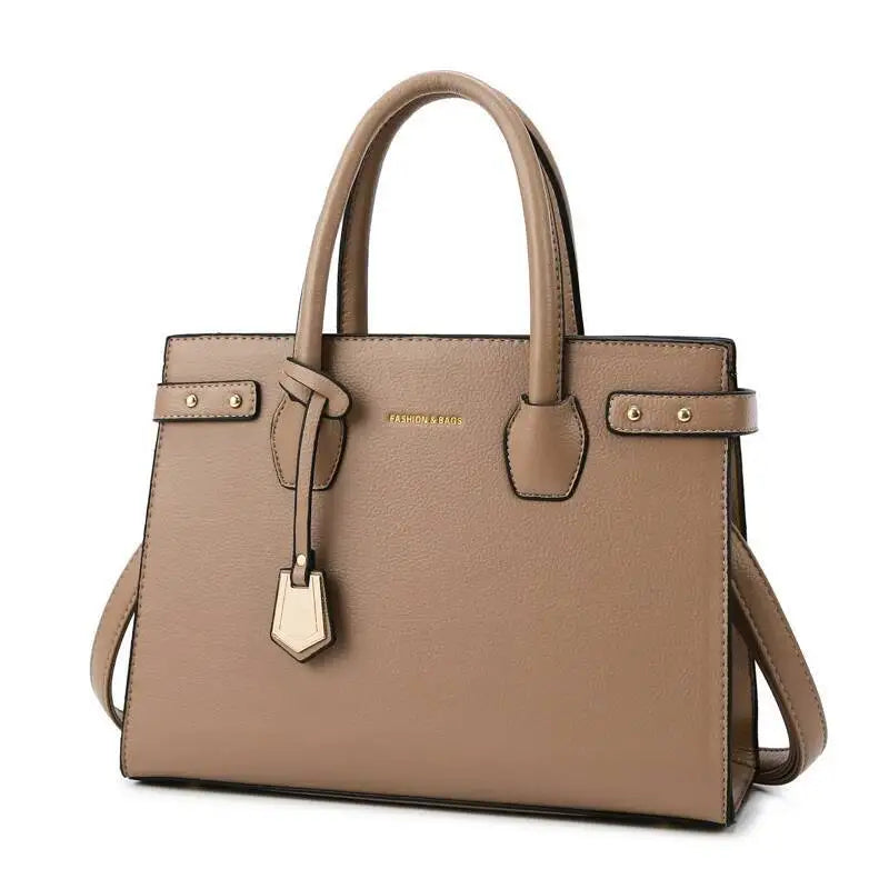 STRUCTURED LEATHER TOP-HANDLE HANDBAG