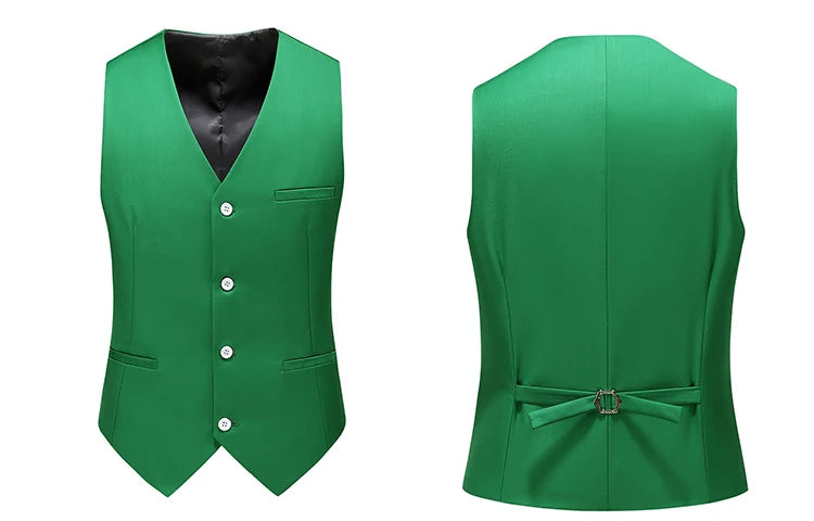 Men's Slim Fit Suit Vest – Solid Color Business Waistcoat