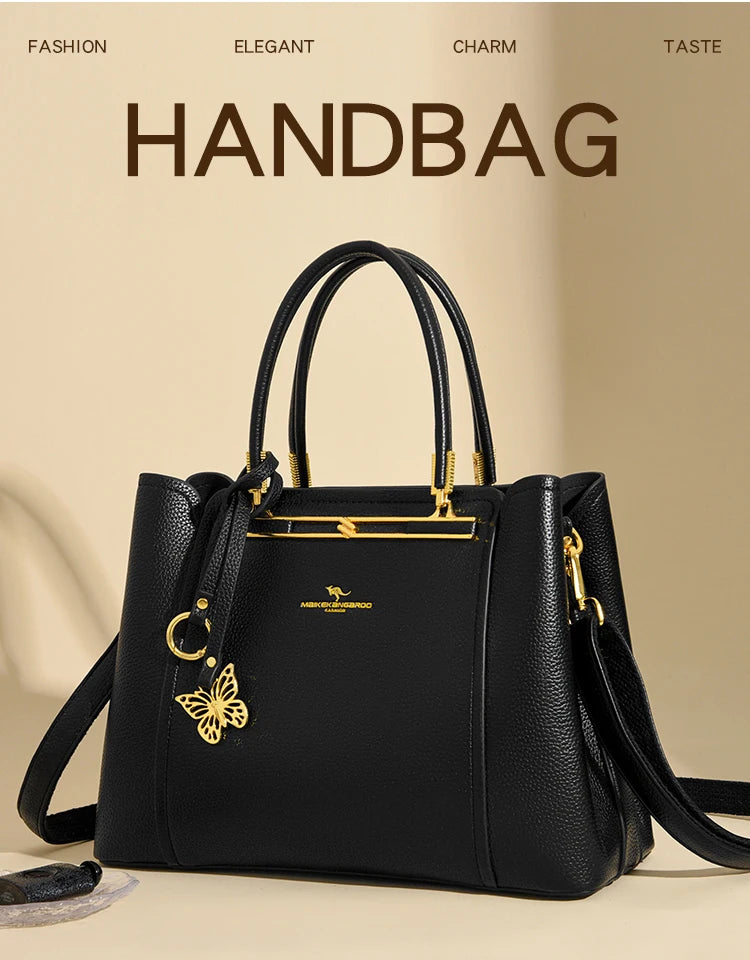 LUXE BUTTERFLY STRUCTURED TOTE – PREMIUM TOP‑HANDLE HANDBAG