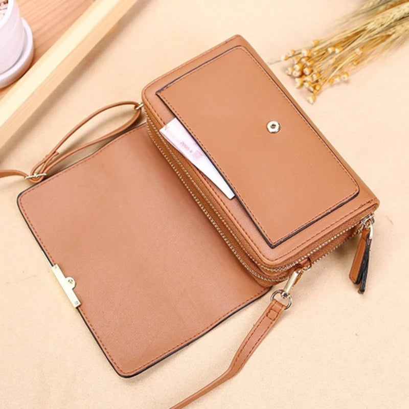 LUXE MULTI-COMPARTMENT CROSSBODY – LEATHER & GOLD ACCENTS