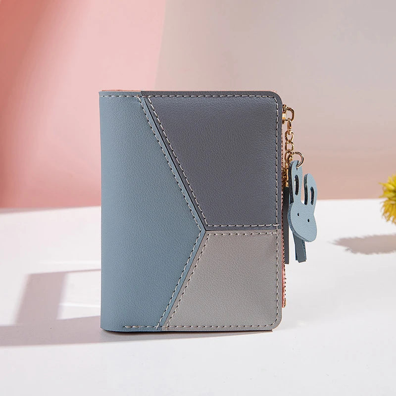 COLORBLOCK ZIP WALLET – TASSEL & BUNNY CHARM