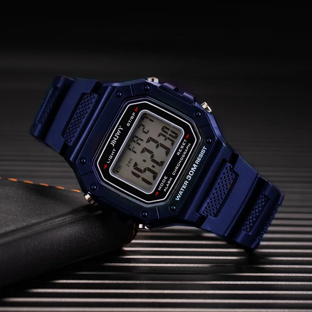 Digital Sports Watch - Waterproof LED Wristwatch for Men & Women