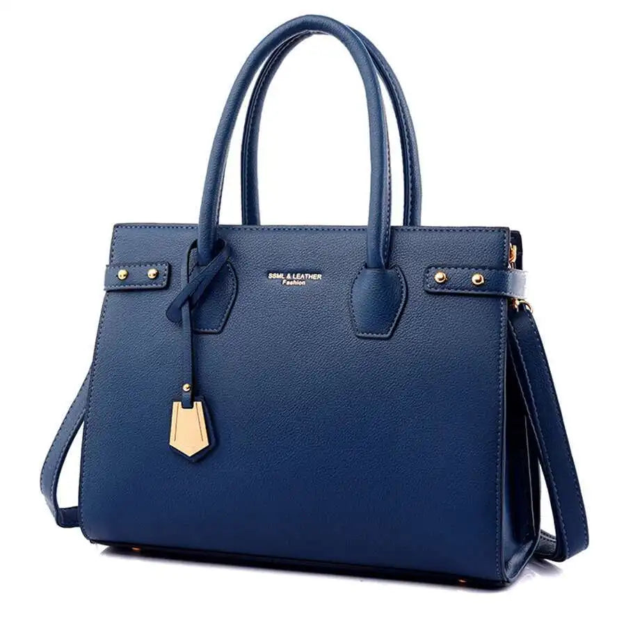STRUCTURED LEATHER TOP-HANDLE HANDBAG