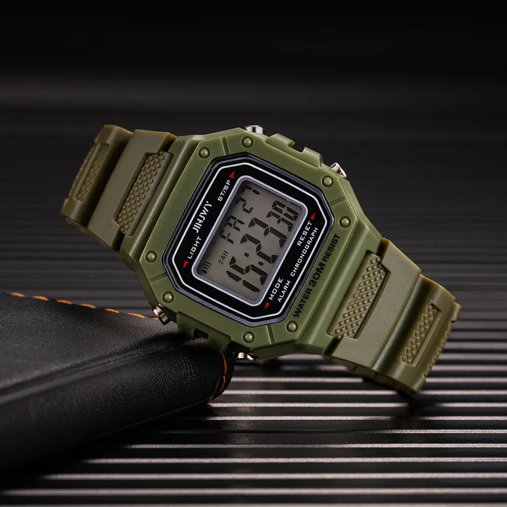 Digital Sports Watch - Waterproof LED Wristwatch for Men & Women