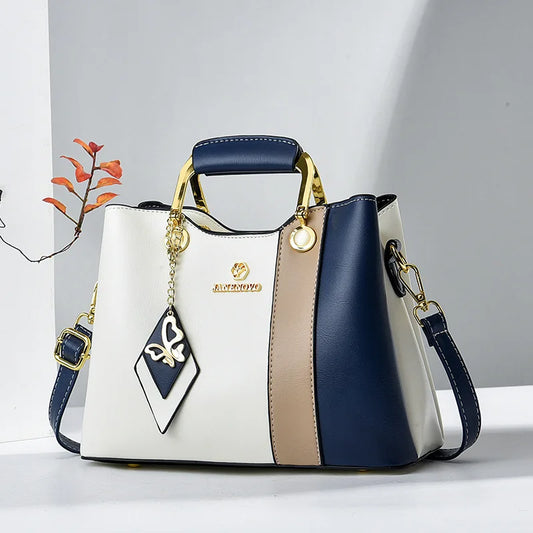COLORBLOCK STRUCTURED TOP-HANDLE HANDBAG – SHOULDER & CROSSBODY