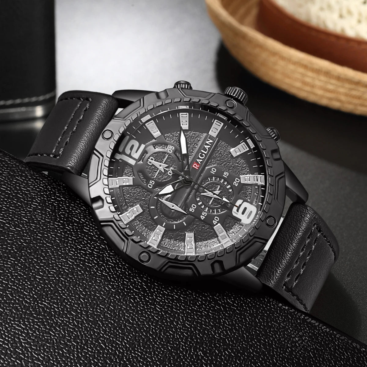 Men's Leather Watch - Classic Fashion Wristwatch