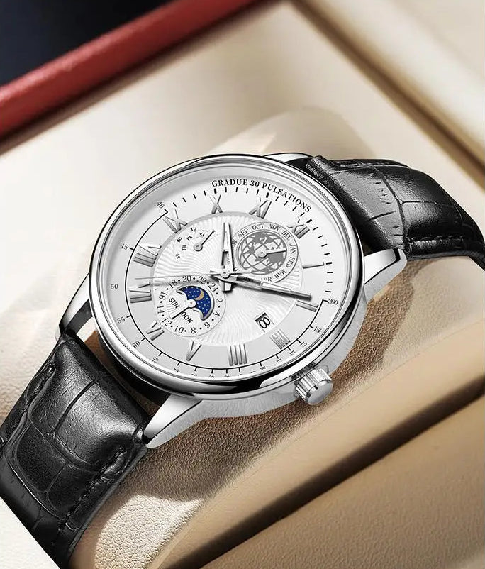 Men's Luxury Sport Watch - Waterproof Leather Quartz Wristwatch