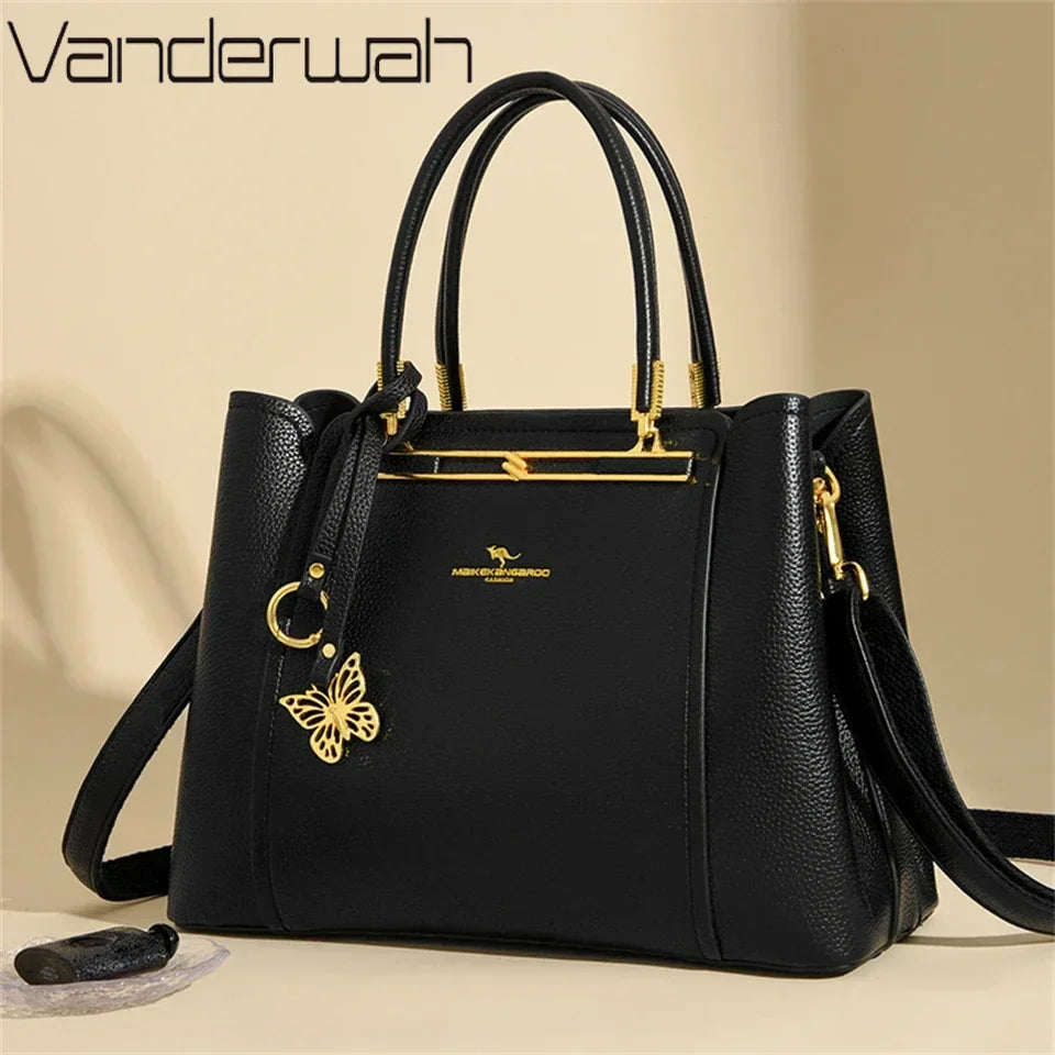 LUXE BUTTERFLY STRUCTURED TOTE – PREMIUM TOP‑HANDLE HANDBAG