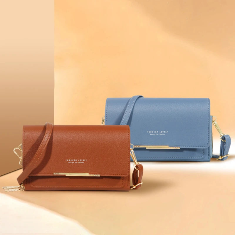 LUXE MULTI-COMPARTMENT CROSSBODY – LEATHER & GOLD ACCENTS