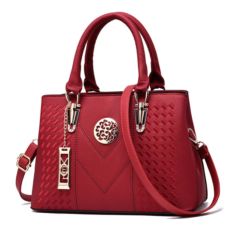 STRUCTURED TEXTURED TOP-HANDLE HANDBAG