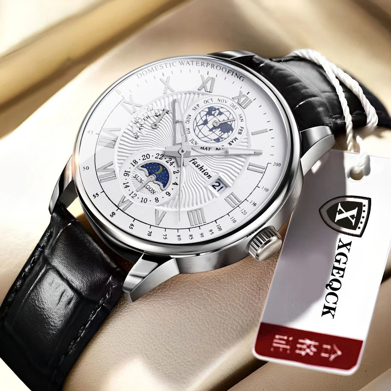 Men's Luxury Sport Watch - Waterproof Leather Quartz Wristwatch