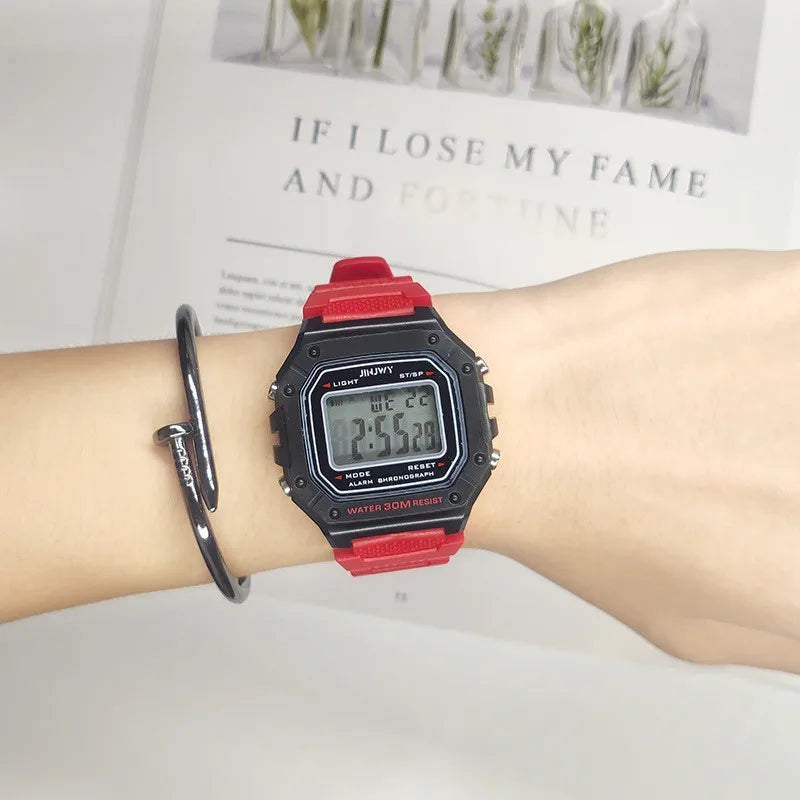 Digital Sports Watch - Waterproof LED Wristwatch for Men & Women