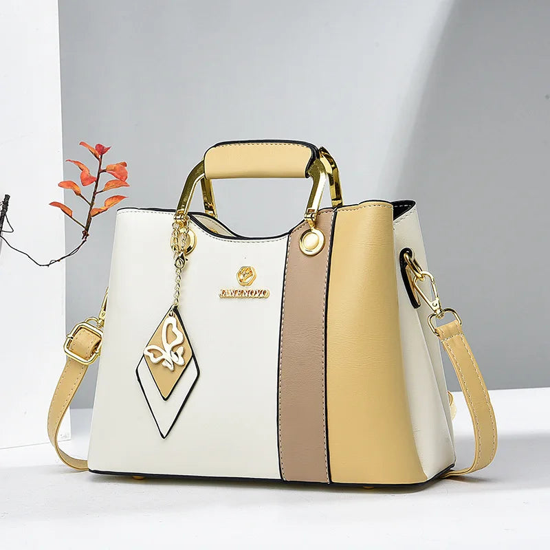 COLORBLOCK STRUCTURED TOP-HANDLE HANDBAG – SHOULDER & CROSSBODY