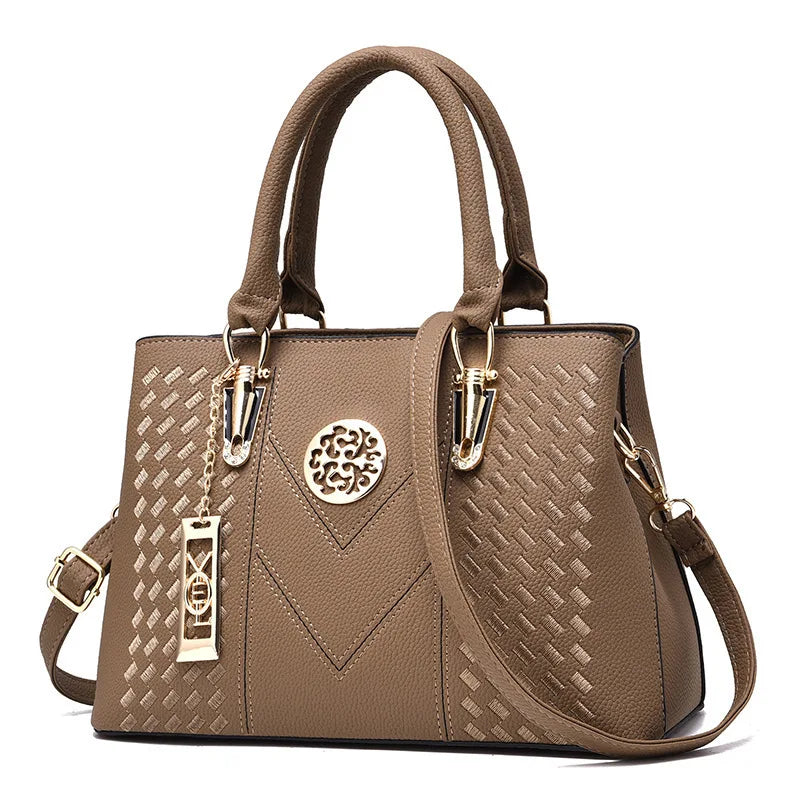 STRUCTURED TEXTURED TOP-HANDLE HANDBAG