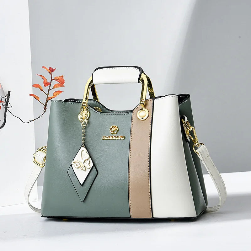 COLORBLOCK STRUCTURED TOP-HANDLE HANDBAG – SHOULDER & CROSSBODY