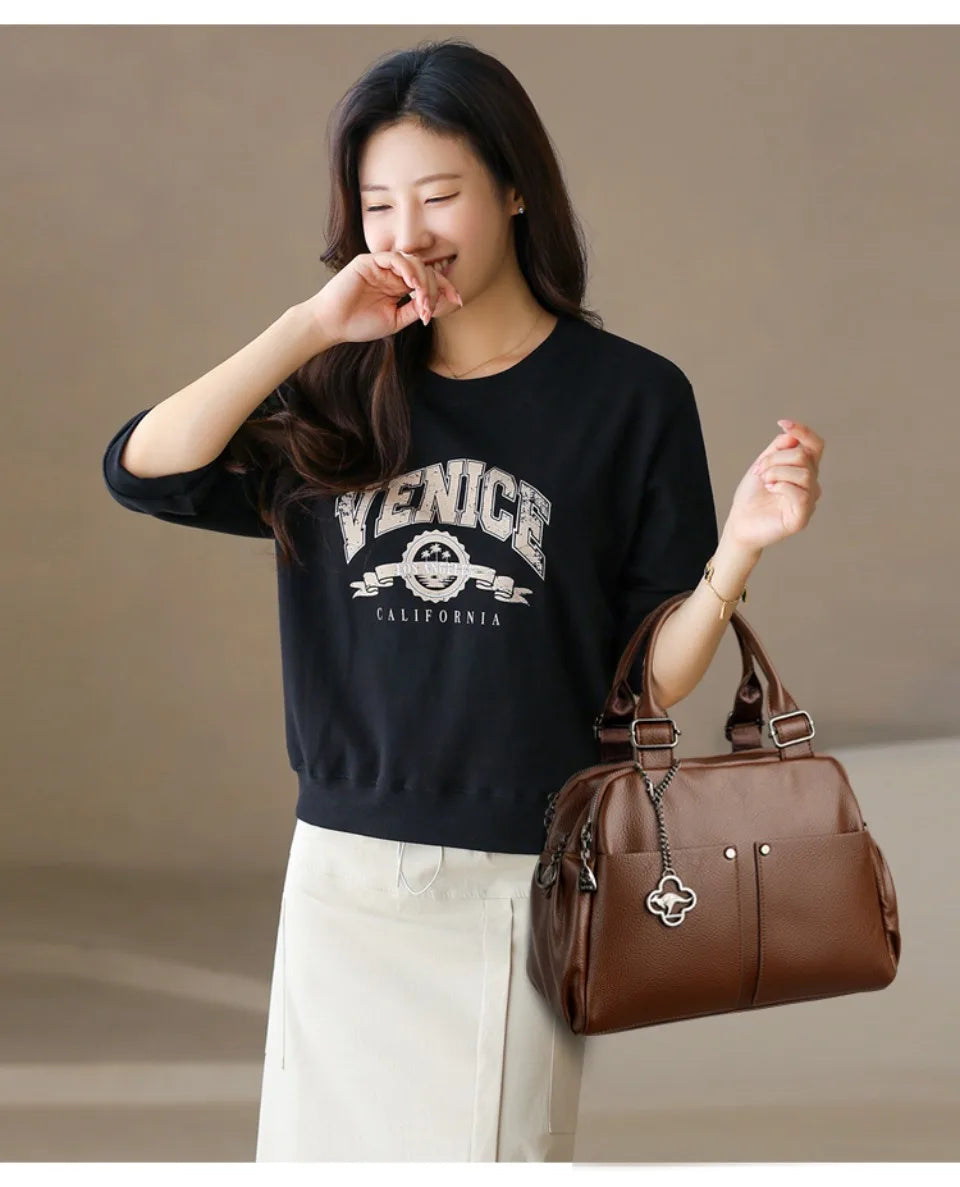 STRUCTURED TOP-HANDLE CROSSBODY BAG