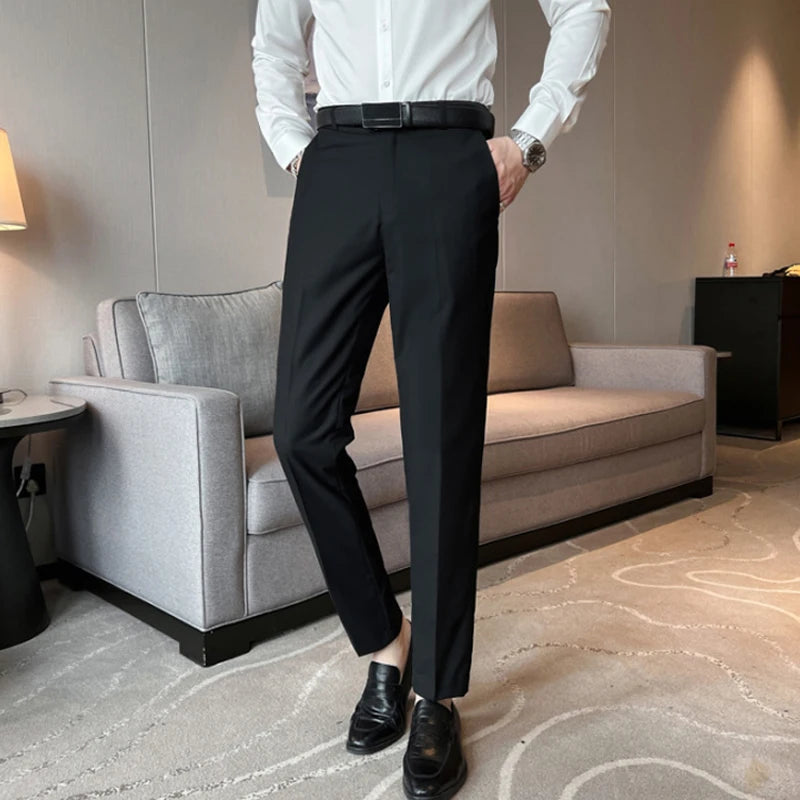 Men's Korean Style Slim Fit Suit Set - Business Blazer & Pants