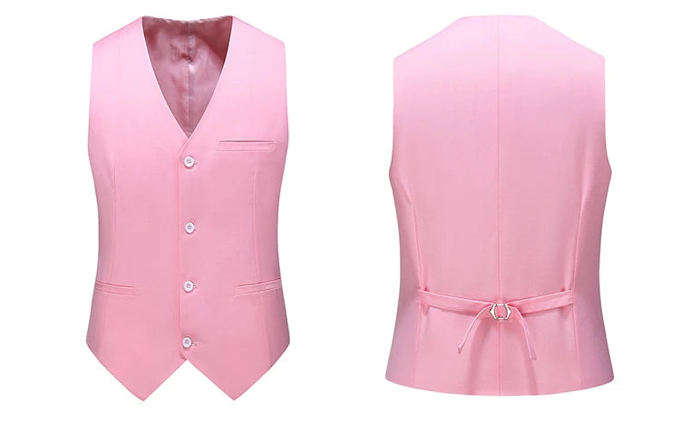 Men's Slim Fit Suit Vest – Solid Color Business Waistcoat