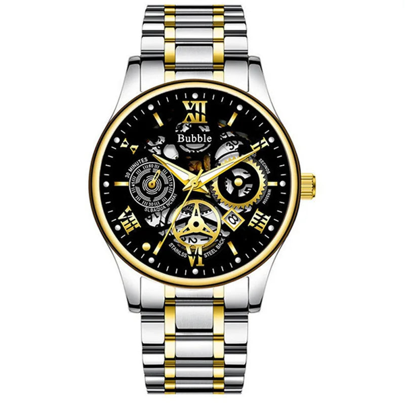 Men's Luxury Quartz Watch - Roman Numeral Waterproof Wristwatch