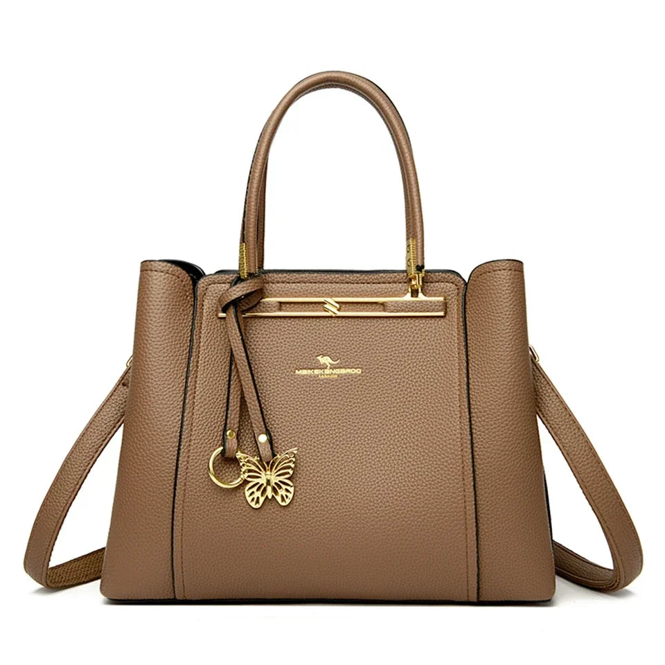 LUXE BUTTERFLY STRUCTURED TOTE – PREMIUM TOP‑HANDLE HANDBAG