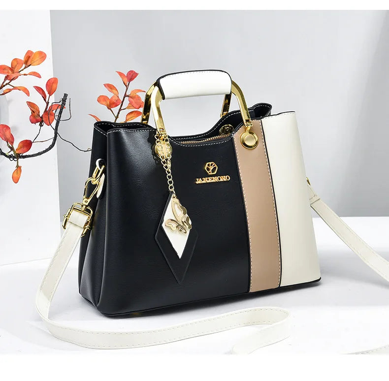 COLORBLOCK STRUCTURED TOP-HANDLE HANDBAG – SHOULDER & CROSSBODY
