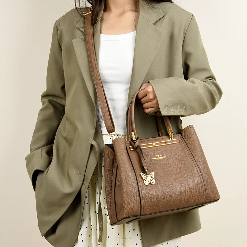 LUXE BUTTERFLY STRUCTURED TOTE – PREMIUM TOP‑HANDLE HANDBAG