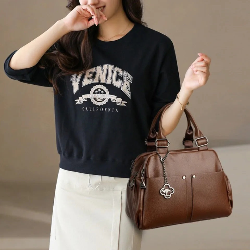 STRUCTURED TOP-HANDLE CROSSBODY BAG