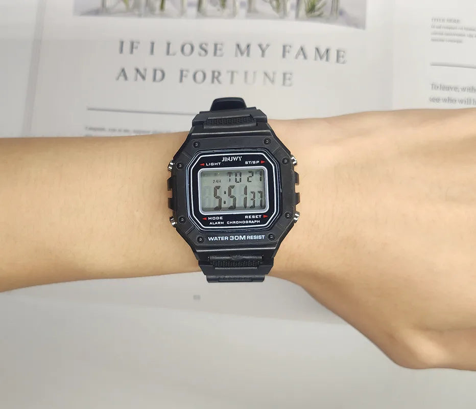 Digital Sports Watch - Waterproof LED Wristwatch for Men & Women