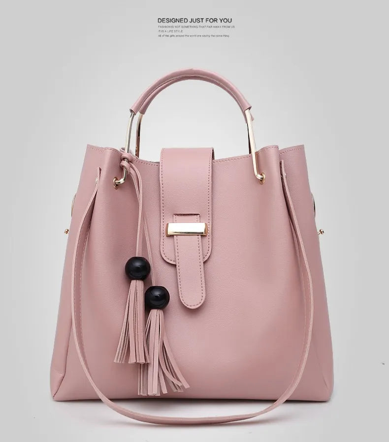 ELEGANT 3-PIECE HANDBAG SET – TOP-HANDLE, POUCH & CLUTCH