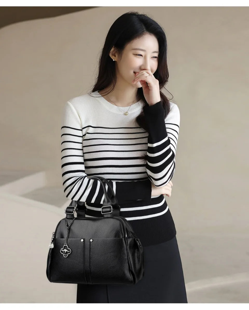 STRUCTURED TOP-HANDLE CROSSBODY BAG