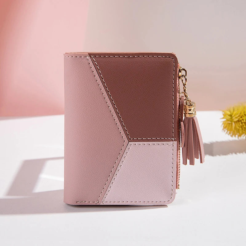 COLORBLOCK ZIP WALLET – TASSEL & BUNNY CHARM