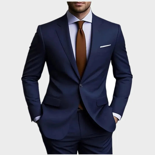 Men's Business Suit Set - Two-Piece with Waistcoat